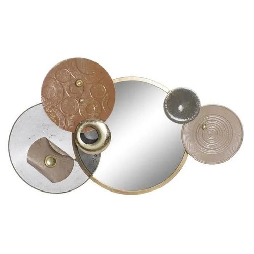 Dcoration Murale Miroir Gris Dor Mtal Terre Cuite Moderne Cercles (96,5 X 7 X 59 Cm)