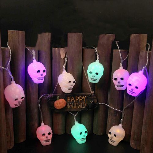 Dcorations De Nol Led Halloween String Bar Dcoration De Fte Couleur String Props Layout Led Halloween Skull Lamp String