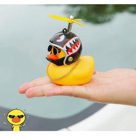 BSGP Décorations originales , adorable figurine de petit canard jaune avec  casque requin, accessoires décoratifs pour intérieur de voiture, vélos,  motos, cadeau pour enfants : : Auto et Moto