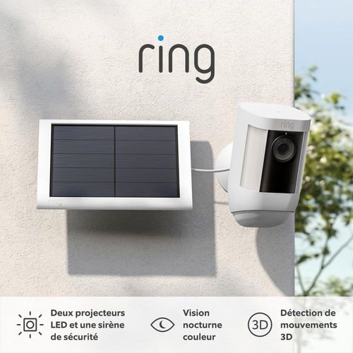 Dcouvrez Spotlight Cam Pro Solar par | Vido HD 1080p avec HDR, dtection de mouvements 3D, vue arienne, projecteurs LED |  installer soi-mme | Essai Home gratuit 30 j..[G313]