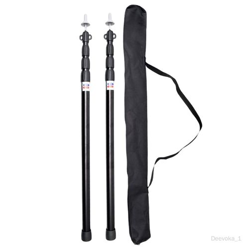 Lot De 6 Poteaux Télescopiques Pour Bâche | Tiges De Rechange Réglables En Aluminium, Portables Et