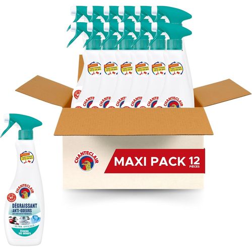 Degraissant Anti-Odeurs Universel,Nouvelle Technologie Exclusive,Action Instantane,Efficace Sur Les Mauvaises Odeurs,Super Puissant Sur Tous Les Types De Salets-12 X 600 Ml