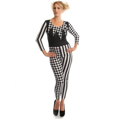 Dguisement Arlequine Bicolore Femme - Taille: Xs