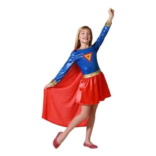 Dguisement D'hrone Kryptonienne - Atosa - 7-9 Ans - Multicolor - Robe Et Cape - Licence Superman