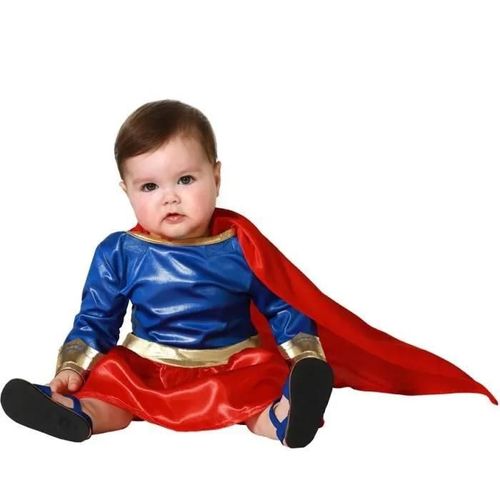 Dguisement D'hrone Kryptonienne - Atosa - Bb 12-24 Mois - Multicolor - Robe Et Cape - Licence Superman