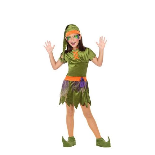 Dguisement De Lutin Vert Et Orange Pour Fille (Taille 3-4a)