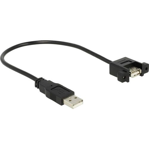 Delock Usb 2.0 Cble De Raccordement [1x Usb 2.0 Type A Mle - 1x Usb 2.0 Type A Femelle] 0.25 M Noir Contacts Dors