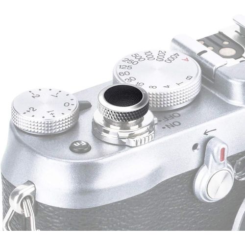 Deluxe Mtallique Soft Dclencheur Pour Fujifilm X-Half Gfx100Rf X-Pro3 X-Pro2 X-Pro1 Etc. Appareils Photo (Gris Avec Noir Microfibre Cuir Surface)[GOP6253433]