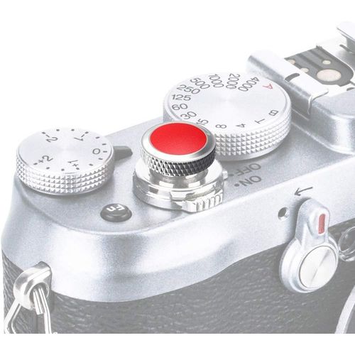 Deluxe Mtallique Soft Dclencheur Pour Fujifilm X-Half Gfx100Rf X-Pro3 X-Pro2 X-Pro1 Etc. Appareils Photo (Gris Avec Rouge Microfibre Cuir Surface)[GOP6253432]