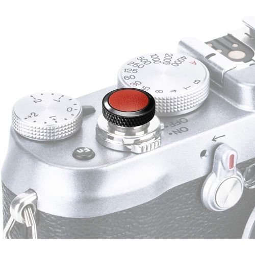 Deluxe Mtallique Soft Dclencheur Pour Fujifilm X-Half Gfx100Rf X-Pro3 X-Pro2 X-Pro1 Etc. Appareils Photo (Noir Avec Brun Microfibre Cuir Surface)[GOP6253431]
