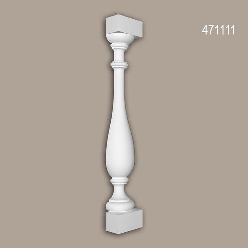 Demi-Balustre Profhome 471111 Moulure Exterieure Balustrade lment De Faade Style No-Classicisme Blanc