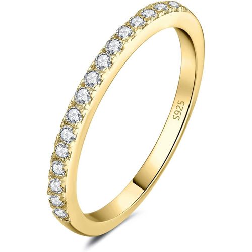 Demi Eternel Empilable Bague Taille Rond 6 Moissanite 0.6ct Pierre Argent 925 Femme,Plaqu Or Jaune Or Rose Bague Fin Anneau Fianailles Mariage Promise,Ensemble Bijoux Mariee.[Y295]
