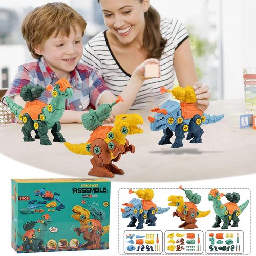 Dmontage Et Assemblage D'crous Pour Enfants Dinosaure Paquet De Trois Blocs De Construction Combinaison De Bricolage Vis Vis Puzzle Science Et ducation Jouet D'Assemblage P