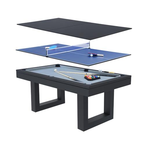 Table Multi-Jeux 3 En 1 Billard Et Ping-Pong En Bois Noir Denver