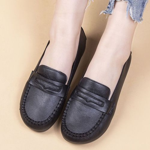 Derby-Chaussures Plates Noires Pour Femmes,Style Britannique,Baskets Dcontractes Pour Femmes,Mocassins  Bouche Peu Profonde Avec Fourrure Douce,2023 - 38