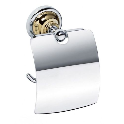 Drouleur Toilettes Wc Avec Couvercle Retro En Chrome-Or 14x15x10 Cm--