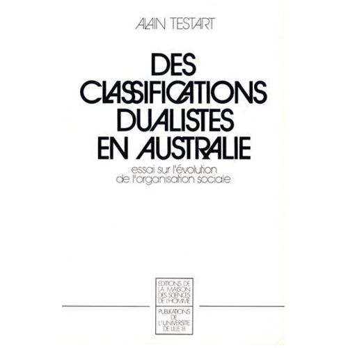 Des Classifications Dualistes En Australie  