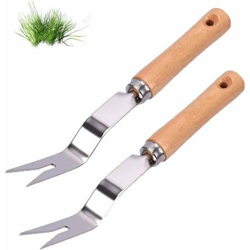 Dsherbeur Manuel 2pcs Dsherbeur  Main En Acier Inoxydable Utilis Pour Le Dsherbage Rapide Des Sols Et Des Jardins V-Shape Manuelle Dsherbage Racine Fourche Dsherbeur  Main De Jardin