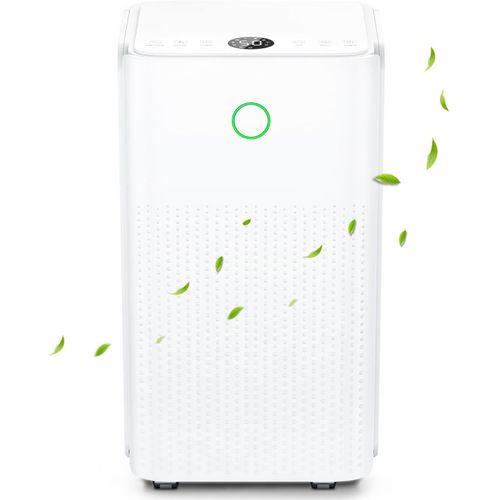 Deshumidificateur d air Electrique - Absorbe Jusqu' 12L/24H, Dshumidificateur Compresseur Silencieux avec Roulettes & Poigne, 3 Modes, Minuterie de 24H, Drainage Continu, Controle de l'humidit