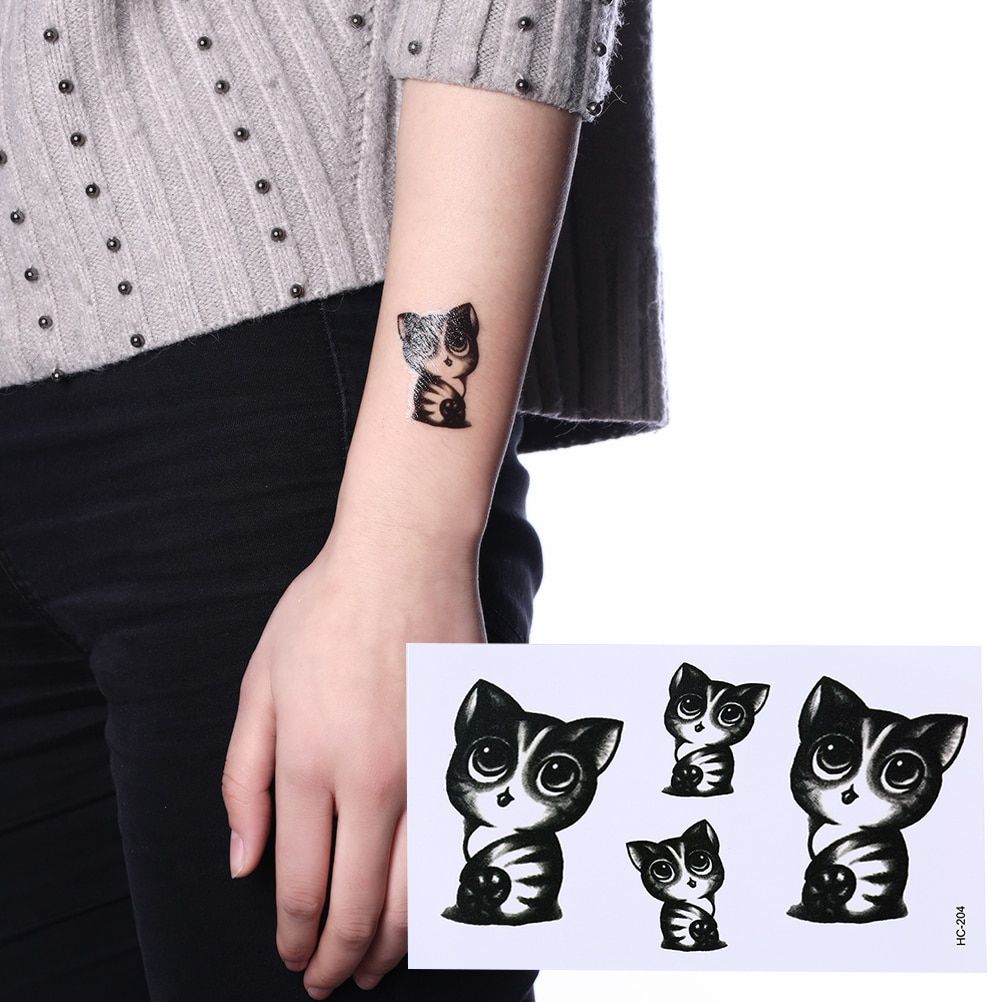 Dessin Anim Renard Chat Hibou Loup Tatouages Temporaires Sur Le Corps Pour Les Femmes Homme Lion Cheval Fleur Faux Tatouage Imperm Able Tatoo Autocollant 5 Rakuten