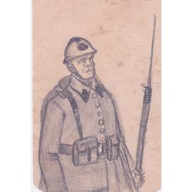 Dessin Original Soldat Guerre 14 18 Militaria Rakuten