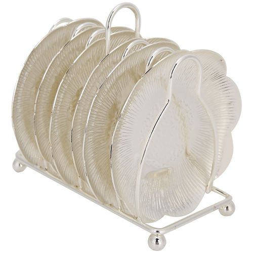 Dessous De Verre Style Europeen Retro En Metal, Isolation Thermique, Motif Artisanal, Decoration D'interieur (Argent)