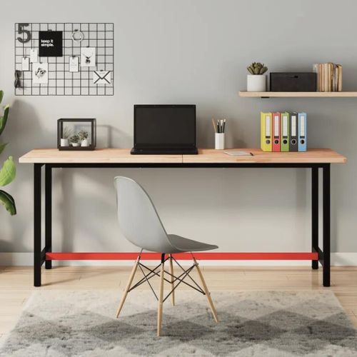 Dessus De Bureau En Hetre Massif 180x55x2,5 Cm | Compact, Design Pliable, Surface Facile A Nettoyer, Multifonctionnel