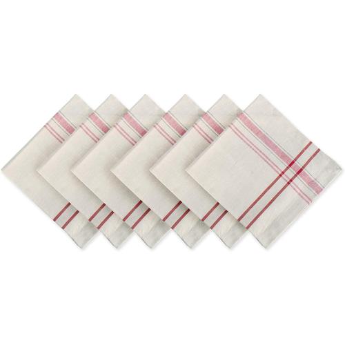 Dessus De Table 100% Coton Rayures Franaises, Red, Napkin.