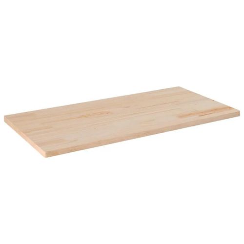 Dessus De Table 100x50x2,5 Cm En Pin Massif | Rectangulaire, Surface Non Traitee, Bords Arrondis, Multifonctionnel