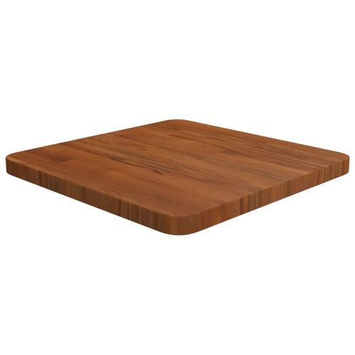 Dessus De Table Carre En Bois De Chene Massif | 40x40x2,5 Cm, Surface Traitee, Multifonctionnel, Design Rustique