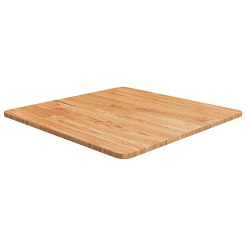Dessus De Table Carre En Bois De Chene Massif | 60x60x1,5 Cm, Surface Vernie, Multifonctionnel, Design Rustique