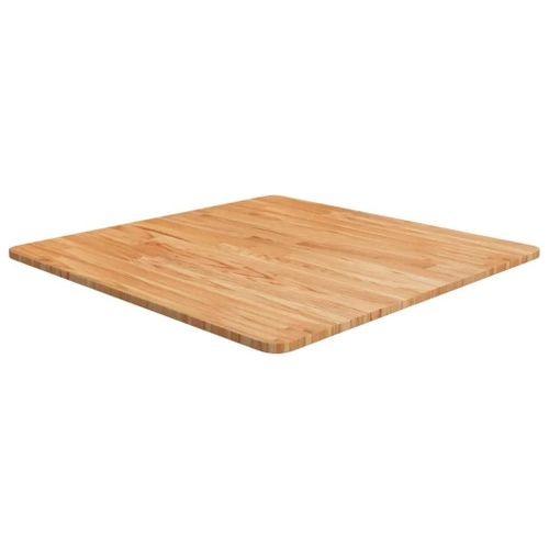 Dessus De Table Carre En Bois De Chene Massif | 70x70x1,5 Cm, Surface Vernie, Multifonctionnel, Design Rustique, Gain De Place