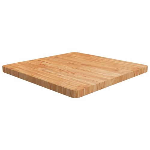 Dessus De Table Carre En Bois De Chene Massif | 70x70x4 Cm, Surface Vernie, Multifonctionnel, Design Rustique