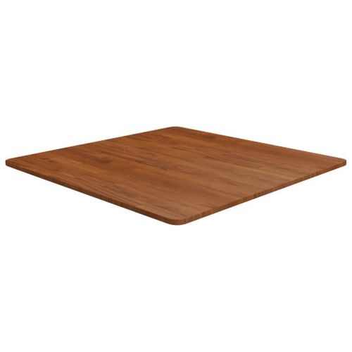 Dessus De Table Carre En Bois De Chene Massif | 80x80x1,5 Cm, Surface Traitee, Multifonctionnel, Design Rustique