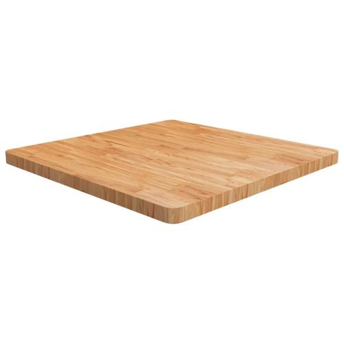 Dessus De Table Carre En Bois De Chene Massif | 80x80x4 Cm, Surface Vernie, Multifonctionnel, Design Rustique