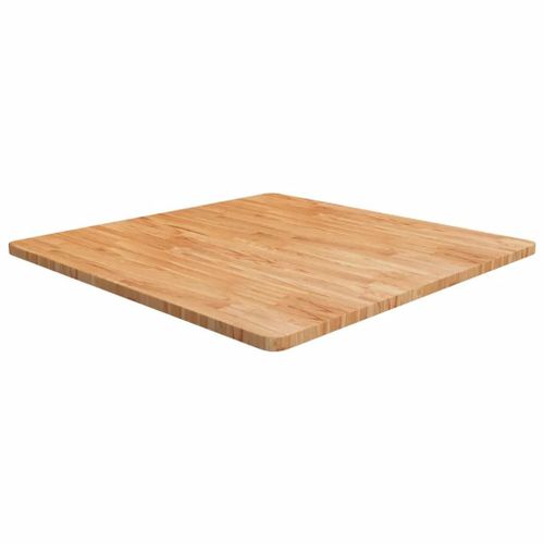 Dessus De Table Carre En Bois De Chene Massif | 90x90x2,5 Cm, Surface Vernie, Multifonctionnel, Design Rustique