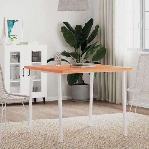 Dessus De Table Carre En Bois Massif De Hetre 80x80x2,5 Cm | Renouvellement De Table, Polyvalent, Coins Arrondis Securises, Surface Facile A Nettoyer