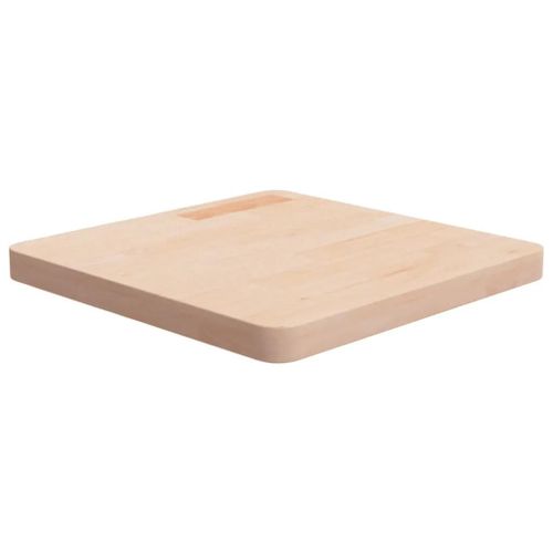 Dessus De Table Carre En Chene Massif | 50x50x4 Cm, Surface Non Traitee, Multifonctionnel, Design Rustique