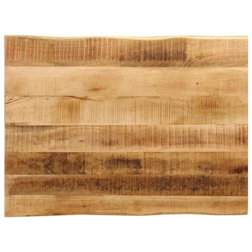 Dessus De Table En Bois De Manguier Brut | 70x60x2,5 Cm, Bord Vivant, Multifonctionnel, Surface Facile A Nettoyer