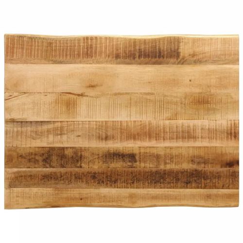 Dessus De Table En Bois De Manguier Brut | 70x60x3,8 Cm, Bord Vivant, Multifonctionnel, Gain D'espace, Surface Facile A Nettoyer