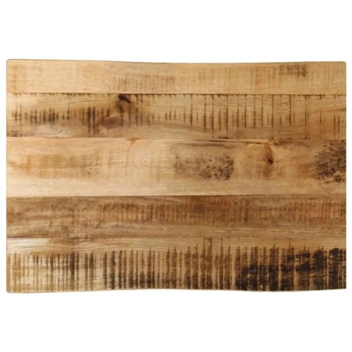 Dessus De Table En Bois De Manguier Massif | 50x40x3,8 Cm, Bord Vivant Rustique, Multifonctionnel, Surface Facile A Nettoyer