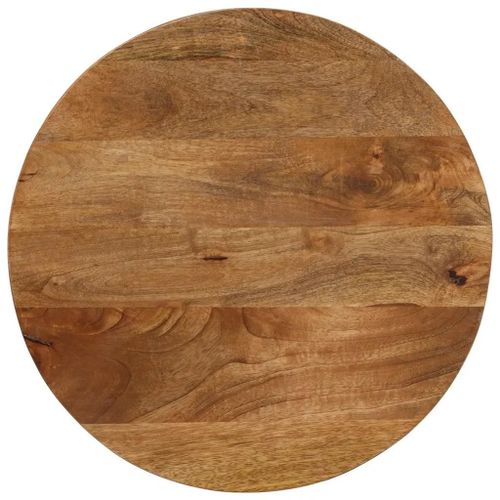 Dessus De Table En Bois De Manguier Massif | ? 60x3,8 Cm, Rond, Design Rustique, Surface Facile A Nettoyer, Polyvalent