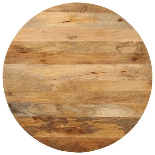 Dessus De Table En Bois De Manguier Massif | ? 80x3,8 Cm, Rond, Rustique, Polyvalent, Facile A Nettoyer