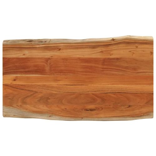 Dessus De Table En Bois Massif D'acacia | 120x60x2,5cm Rectangulaire, Bord Vivant Rustique, Polyvalent Pour Table De Bar Ou D'appoint, Durable Et Facile A Nettoyer