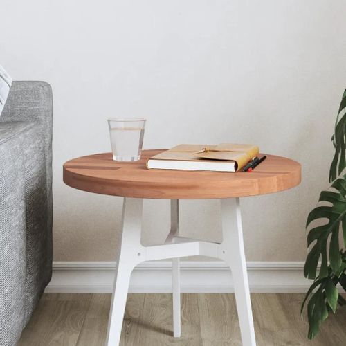 Dessus De Table En Bois Massif De Hetre | ?40x2,5 Cm, Rond, Compact, Gain De Place, Multifonctionnel