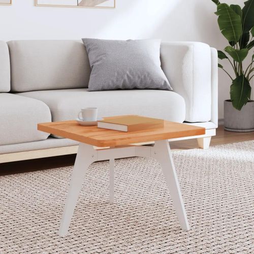 Dessus De Table En Bois Massif De Hetre | 50x50x2,5 Cm, Carre, Corners Arrondis, Surface Lisse, Multifonctionnel