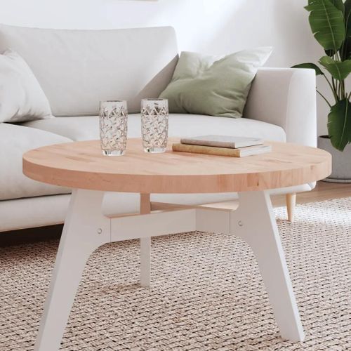Dessus De Table En Bois Massif De Hetre | ?80x4 Cm, Rond, Compact, Multifonctionnel, Surface Facile A Nettoyer