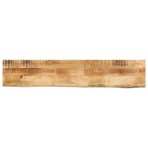 Dessus De Table En Bois Massif De Manguier | 140x20x3,8 Cm, Bord Vif, Multifonctionnel, Surface Facile A Nettoyer
