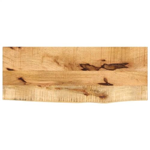 Dessus De Table En Bois Massif De Manguier | 70x40x2,5 Cm, Bord Vif, Multifonctionnel, Surface Facile A Nettoyer