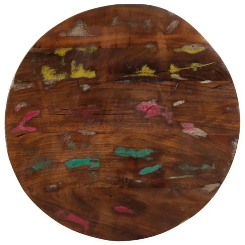 Dessus De Table En Bois Massif De Recuperation | ? 60x2,5 Cm, Rond, Multifonctionnel, Design Rustique, Facile A Nettoyer